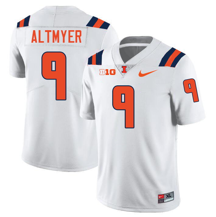 #9 Luke Altmyer Illinois Fighting Illini Football Jersey,Uniforms-White